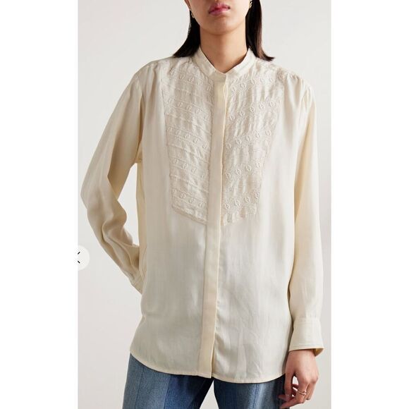 Isabel Marant Étoile Britten Blouse In Ecru Cotton With Embroidery NWT Size 40/M - Picture 3 of 14